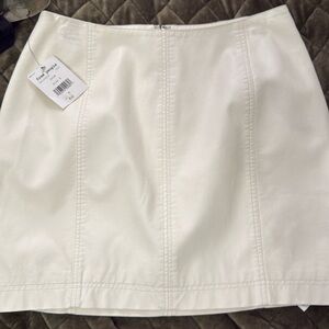 NEW Free people white leather skirt